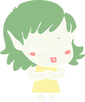 menina elfa de desenho animado estilo de cor plana tímida png