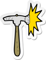 sticker of a cartoon hammer png