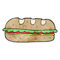 main texturé dessin animé énorme sandwich png