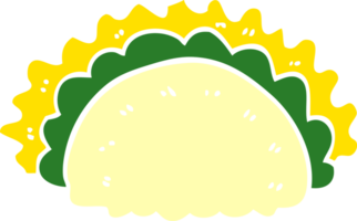 desenho animado doodle taco saudável png