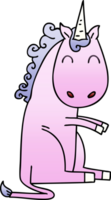 gradient shaded quirky cartoon unicorn png