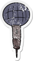 distressed sticker of a cartoon microphone png