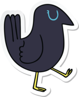 sticker of a quirky hand drawn cartoon crow png