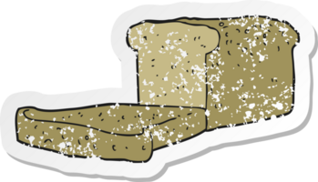 retro distressed sticker of a cartoon loaf of bread png