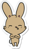 adesivo di un curioso cartone animato coniglietto png