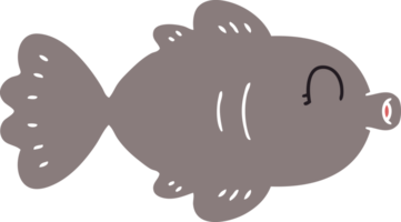 Hand gezeichnet schrullig Karikatur Fisch png