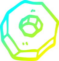 cold gradient line drawing of a cartoon nut png