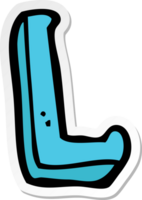 sticker of a cartoon letter L png