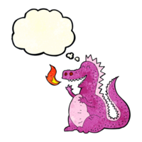 cartoon fire breathing dragon with thought bubble png