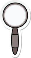 sticker of a cute cartoon magnifying glass png