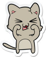 sticker of a cartoon hissing cat png