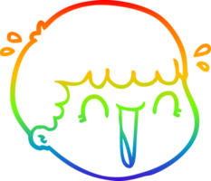 arco iris degradado línea dibujo de un dibujos animados masculino cara png