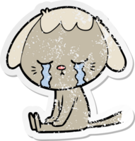 distressed sticker of a cartoon dog png