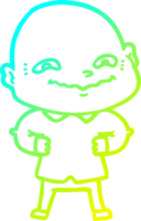cold gradient line drawing of a cartoon creepy guy png
