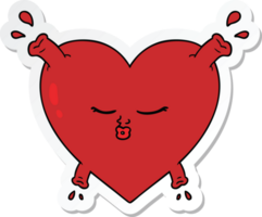 sticker of a cartoon heart png