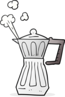 mano disegnato cartone animato caffè espresso piano cottura creatore png