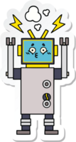 adesivo di un simpatico robot cartone animato png