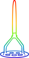 rainbow gradient line drawing of a cartoon potato masher png