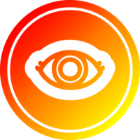 staring eye circular icon with warm gradient finish png
