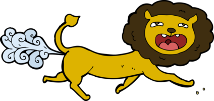 cartoon farting lion png