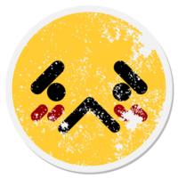 unhappy embarrassed face circular sticker png