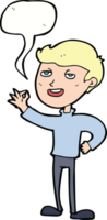 cartoon man making excellent gesture with speech bubble png