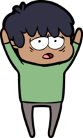 cartoon exhausted boy png