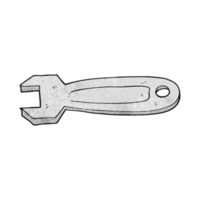 hand textured cartoon spanner png