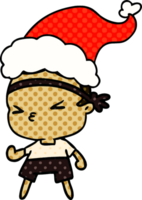 hand drawn christmas cartoon of kawaii boy png