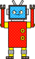 comic book style cartoon of a robot png