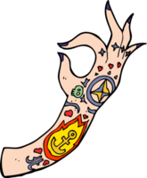 brazo de tatuaje de dibujos animados png