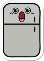 sticker of a cute cartoon fridge  zer png