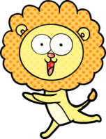 heureux, dessin animé, lion png