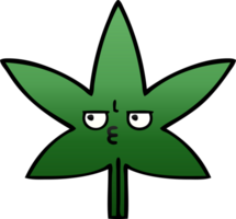 gradient shaded cartoon of a marijuana leaf png