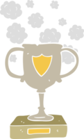 flat color illustration of old trophy png