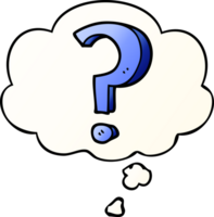 cartoon question mark with thought bubble in smooth gradient style png