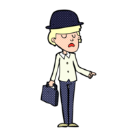 cartoon man with bowler hat png