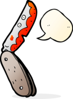 cartoon bloody folding knife with speech bubble png