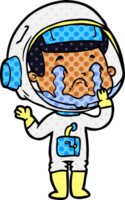 astronauta chorando de desenho animado png