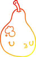 warm helling lijn tekening van een tekenfilm Peer png