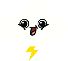 flat color retro cartoon of a storm cloud png