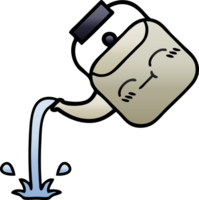 gradient shaded cartoon of a pouring kettle png