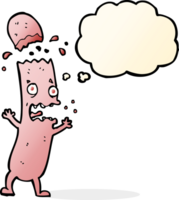 cartoon undercooked sausage with thought bubble png