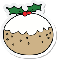 sticker van een cartoon kerstpudding png