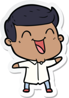 sticker of a cartoon man laughing png