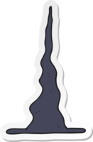 pegatina de un sombrero de bruja de dibujos animados png