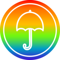 aberto guarda-chuva circular ícone com arco Iris gradiente terminar png