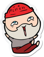 sticker of a cartoon happy bearded man png