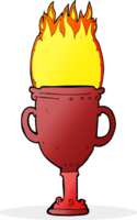 trophée enflammé de dessin animé png