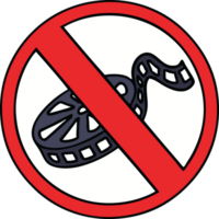 cute cartoon of a no movies allowed sign png